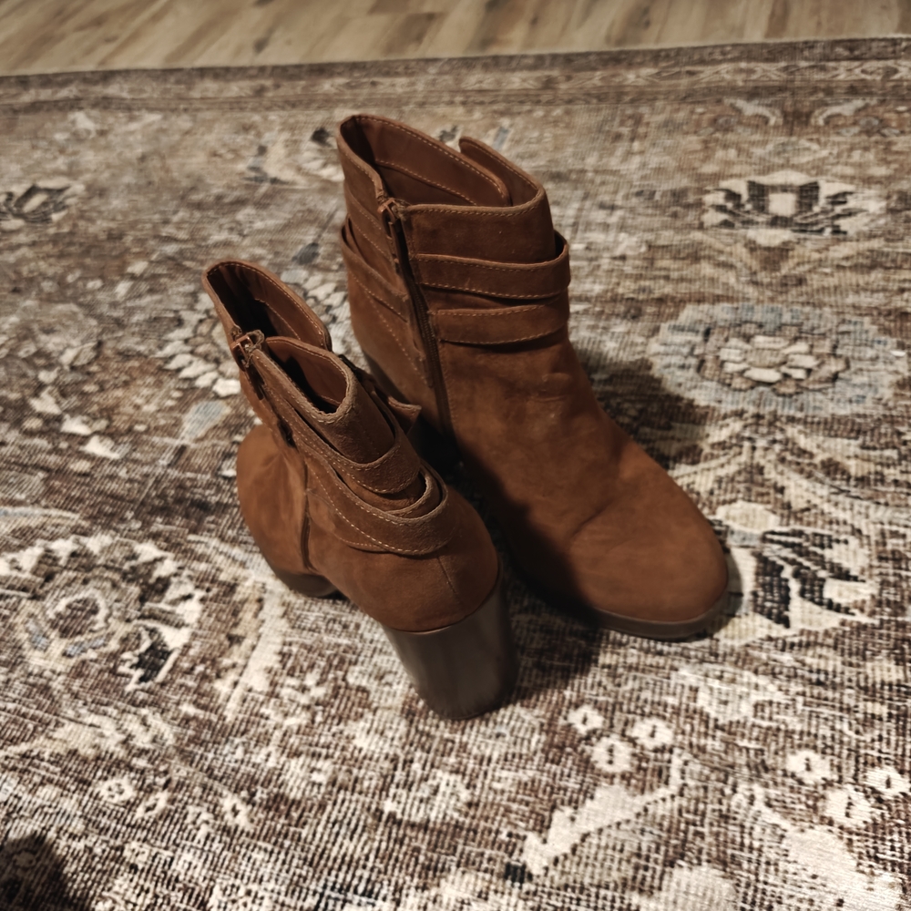 Suede Brown Heeled Boots
